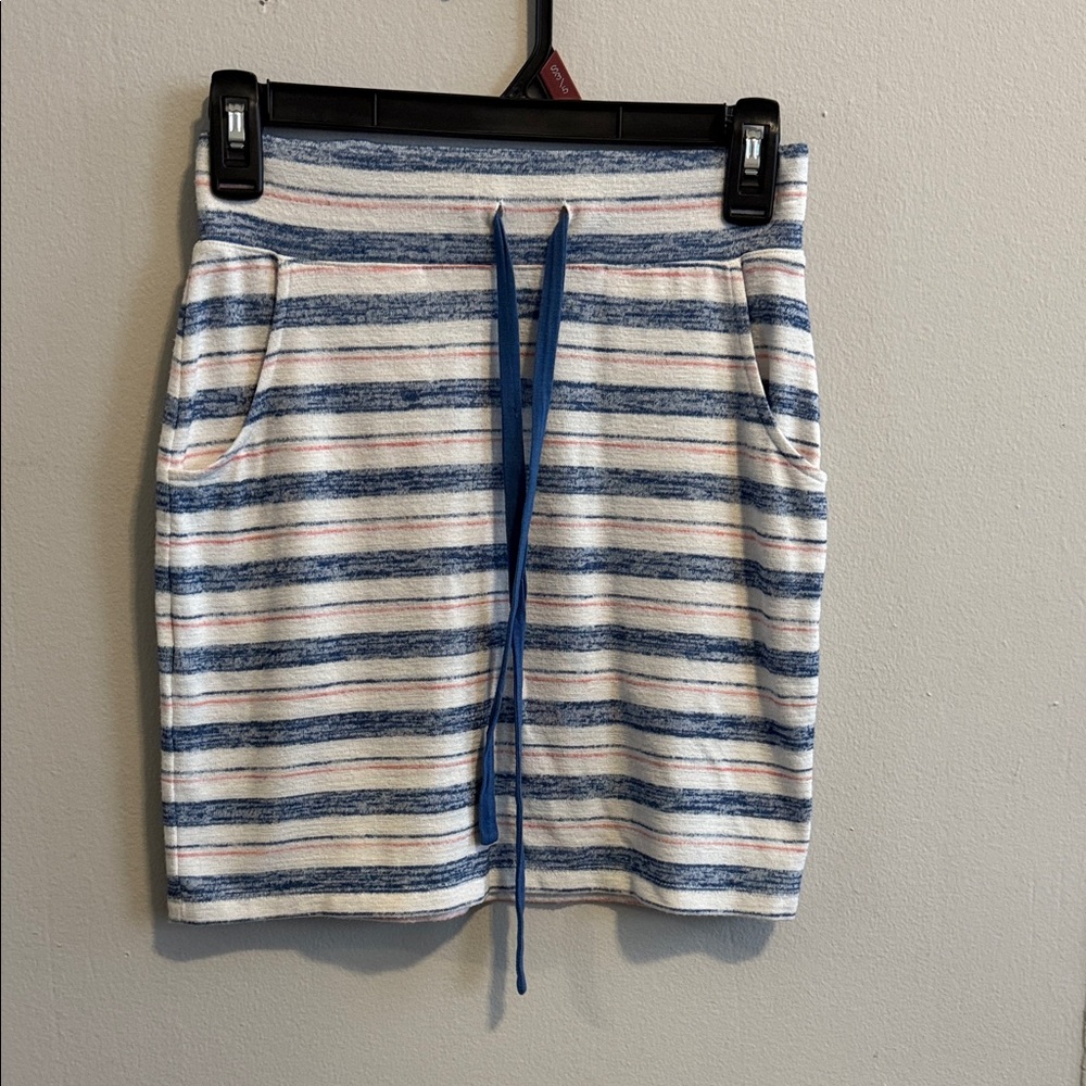 Market & Spruce Blue and White Striped Pencil Skirt
